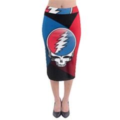 Grateful Dead Big Skull Midi Pencil Skirt by Bedest