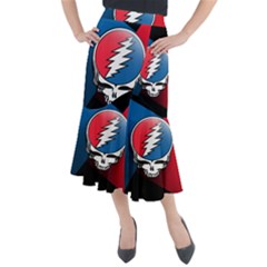 Grateful Dead Big Skull Midi Mermaid Skirt by Bedest