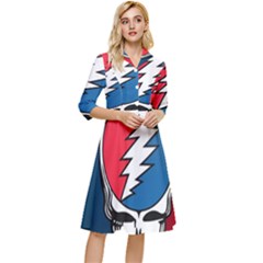 Grateful Dead Big Skull Classy Knee Length Dress by Bedest