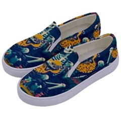 Grateful Dead Singing Skeleton Kids  Canvas Slip Ons by Bedest