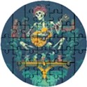 Grateful Dead Singing Skeleton Wooden Puzzle Round View1