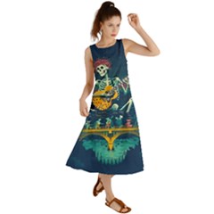 Grateful Dead Singing Skeleton Summer Maxi Dress