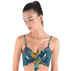 Grateful Dead Singing Skeleton Woven Tie Front Bralet by Bedest