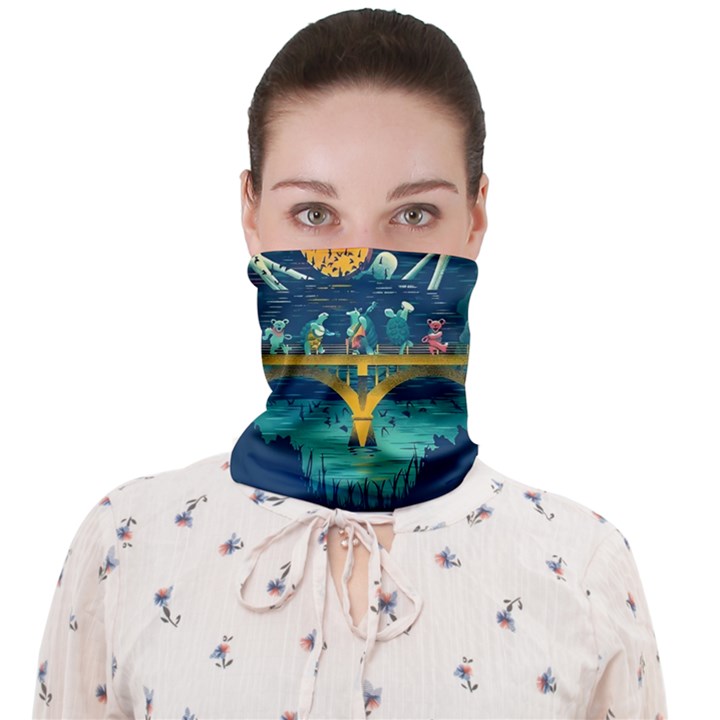 Grateful Dead Singing Skeleton Face Covering Bandana (Adult)