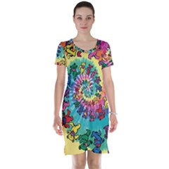 Grateful Dead Artsy Short Sleeve Nightdress by Bedest