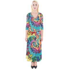 Grateful Dead Artsy Quarter Sleeve Wrap Maxi Dress by Bedest