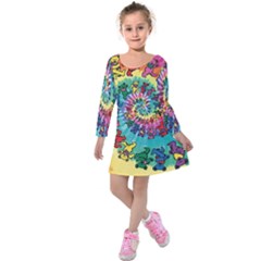 Grateful Dead Artsy Kids  Long Sleeve Velvet Dress