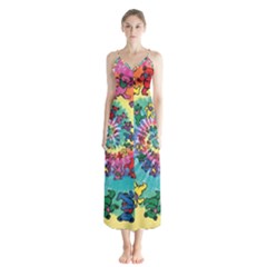 Grateful Dead Artsy Button Up Chiffon Maxi Dress by Bedest