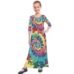 Grateful Dead Artsy Kids  Quarter Sleeve Maxi Dress by Bedest