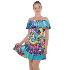 Grateful Dead Artsy Off Shoulder Velour Dress by Bedest