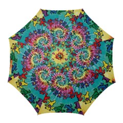 Grateful Dead Bears Tie Dye Vibrant Spiral Golf Umbrellas by Bedest