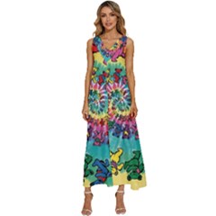 Grateful Dead Artsy V-neck Sleeveless Loose Fit Overalls by Bedest