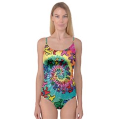 Grateful Dead Bears Tie Dye Vibrant Spiral Camisole Leotard  by Bedest