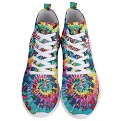 Grateful Dead Bears Tie Dye Vibrant Spiral Men s Lightweight High Top Sneakers by Bedest