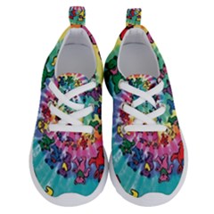 Grateful Dead Bears Tie Dye Vibrant Spiral Running Shoes by Bedest