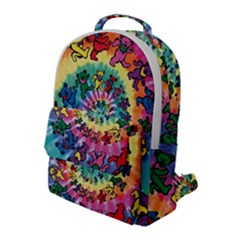 Grateful Dead Bears Tie Dye Vibrant Spiral Flap Pocket Backpack (large) by Bedest