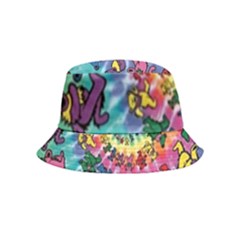 Grateful Dead Bears Tie Dye Vibrant Spiral Bucket Hat (kids) by Bedest