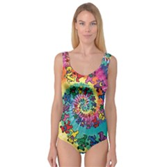 Grateful Dead Bears Tie Dye Vibrant Spiral Princess Tank Leotard  by Bedest