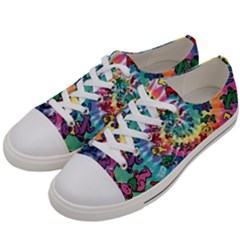 Grateful Dead Bears Tie Dye Vibrant Spiral Men s Low Top Canvas Sneakers by Bedest