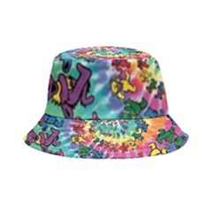 Grateful Dead Bears Tie Dye Vibrant Spiral Inside Out Bucket Hat by Bedest