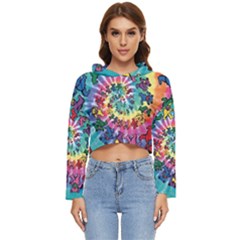 Grateful Dead Bears Tie Dye Vibrant Spiral Women s Lightweight Cropped Hoodie by Bedest