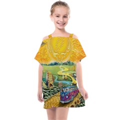 Grateful Dead Golden Road Kids  One Piece Chiffon Dress by Bedest