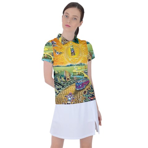 Grateful Dead Golden Road Women s Polo T-shirt by Bedest