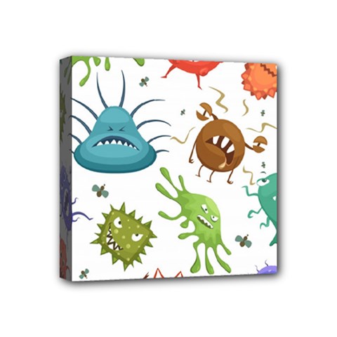 Dangerous Streptococcus Lactobacillus Staphylococcus Others Microbes Cartoon Style Vector Seamless P Mini Canvas 4  X 4  (stretched) by Ravend