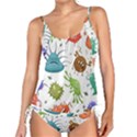 Dangerous Streptococcus Lactobacillus Staphylococcus Others Microbes Cartoon Style Vector Seamless P Tankini Set View1