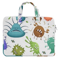 Dangerous Streptococcus Lactobacillus Staphylococcus Others Microbes Cartoon Style Vector Seamless P Macbook Pro 13  Double Pocket Laptop Bag by Ravend