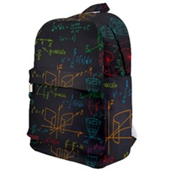 Mathematical Colorful Formulas Drawn By Hand Black Chalkboard Classic Backpack by Ravend