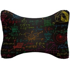 Mathematical Colorful Formulas Drawn By Hand Black Chalkboard Seat Head Rest Cushion by Ravend