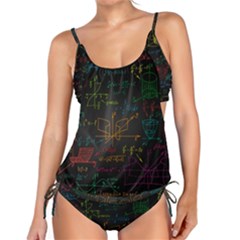 Mathematical Colorful Formulas Drawn By Hand Black Chalkboard Tankini Set by Ravend