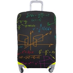 Mathematical Colorful Formulas Drawn By Hand Black Chalkboard Luggage Cover (large) by Ravend