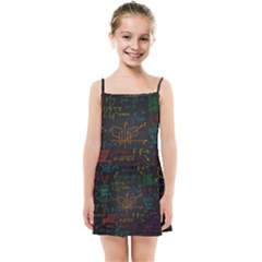 Mathematical Colorful Formulas Drawn By Hand Black Chalkboard Kids  Summer Sun Dress by Ravend