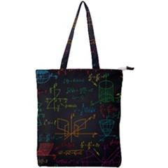 Mathematical Colorful Formulas Drawn By Hand Black Chalkboard Double Zip Up Tote Bag by Ravend