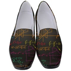 Mathematical Colorful Formulas Drawn By Hand Black Chalkboard Women s Classic Loafer Heels by Ravend