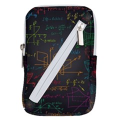 Mathematical Colorful Formulas Drawn By Hand Black Chalkboard Belt Pouch Bag (small) by Ravend