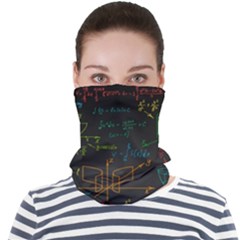 Mathematical Colorful Formulas Drawn By Hand Black Chalkboard Face Seamless Bandana (adult) by Ravend