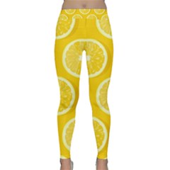 Lemon Fruits Slice Seamless Pattern Classic Yoga Leggings by Ravend