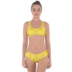 Lemon Fruits Slice Seamless Pattern Criss Cross Bikini Set by Ravend