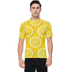 Lemon Fruits Slice Seamless Pattern Men s Short Sleeve Rash Guard by Ravend