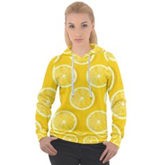 Lemon Fruits Slice Seamless Pattern Women s Overhead Hoodie by Ravend