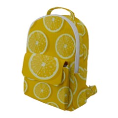 Lemon Fruits Slice Seamless Pattern Flap Pocket Backpack (large) by Ravend