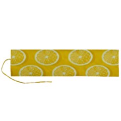 Lemon Fruits Slice Seamless Pattern Roll Up Canvas Pencil Holder (l) by Ravend