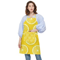 Lemon Fruits Slice Seamless Pattern Pocket Apron by Ravend