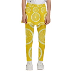 Lemon Fruits Slice Seamless Pattern Kids  Skirted Pants by Ravend