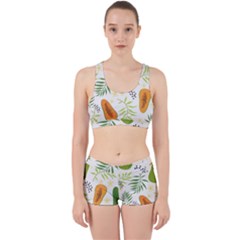 Seamless Tropical Pattern With Papaya Work It Out Gym Set by Ravend