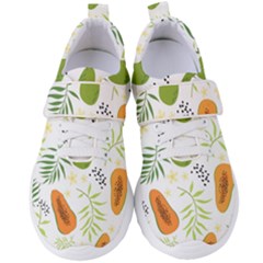 Seamless Tropical Pattern With Papaya Women s Velcro Strap Shoes by Ravend