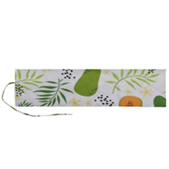 Seamless Tropical Pattern With Papaya Roll Up Canvas Pencil Holder (l) by Ravend